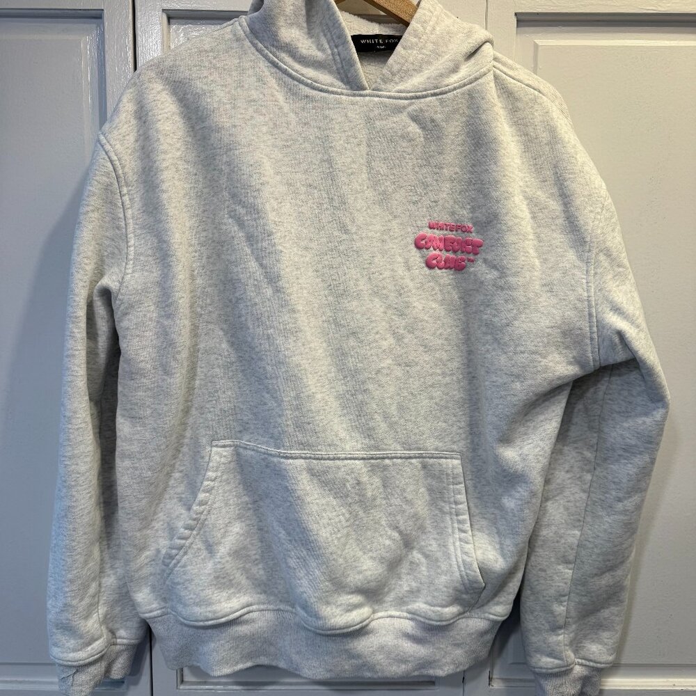White Fox Comfort Club Hoodie Sz S Grey